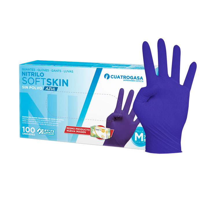 Guante nitrilo 3.5 azul sin polvo T-P REF.GU1000170