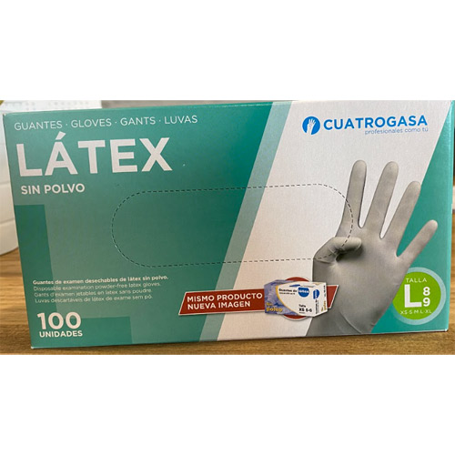 Guantes latex sin polvo T-L REF.GU1000007